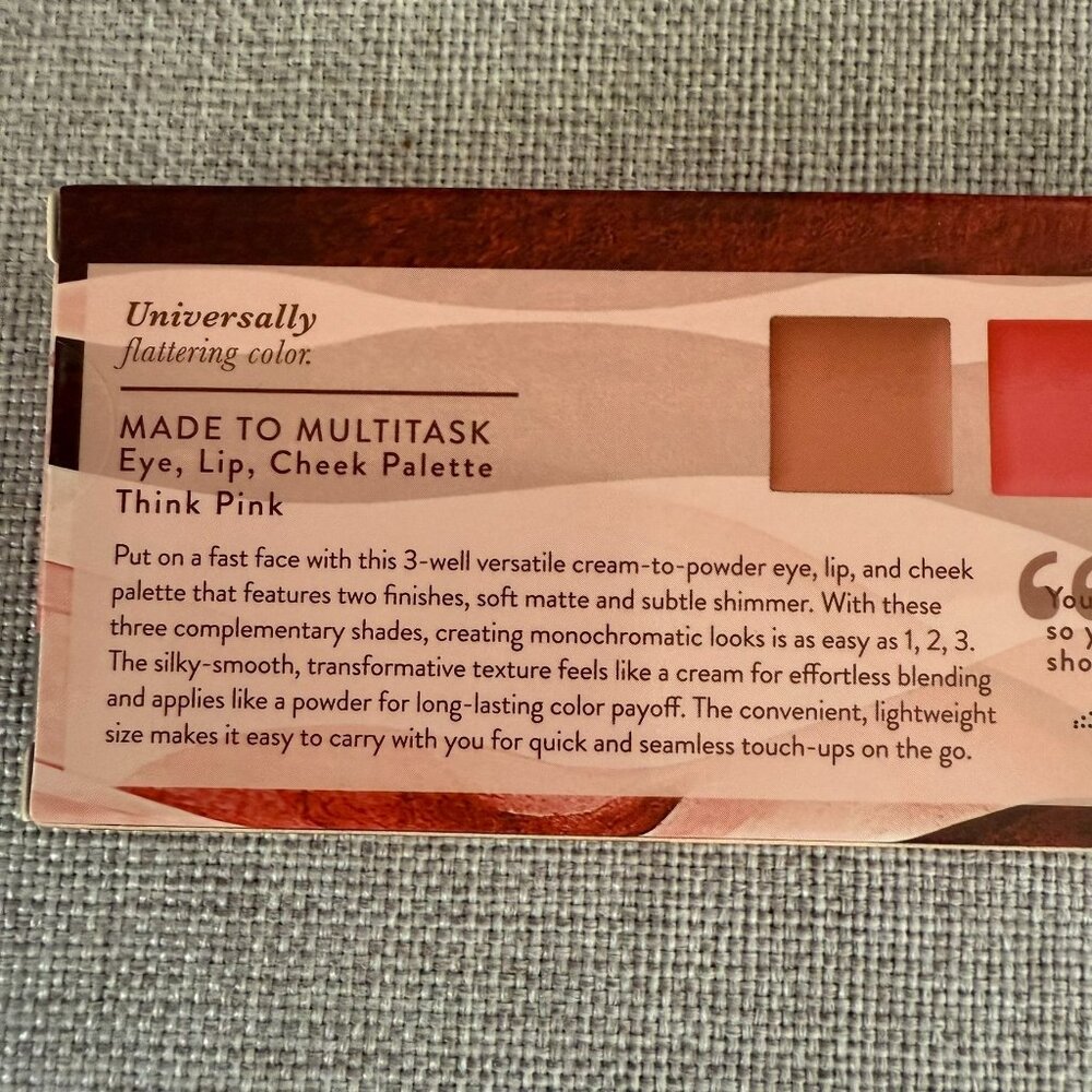 Laura Geller Eye Lip Cheek Palette Think Pink Highlighter Blush Multitask Compac - Picture 5 of 9
